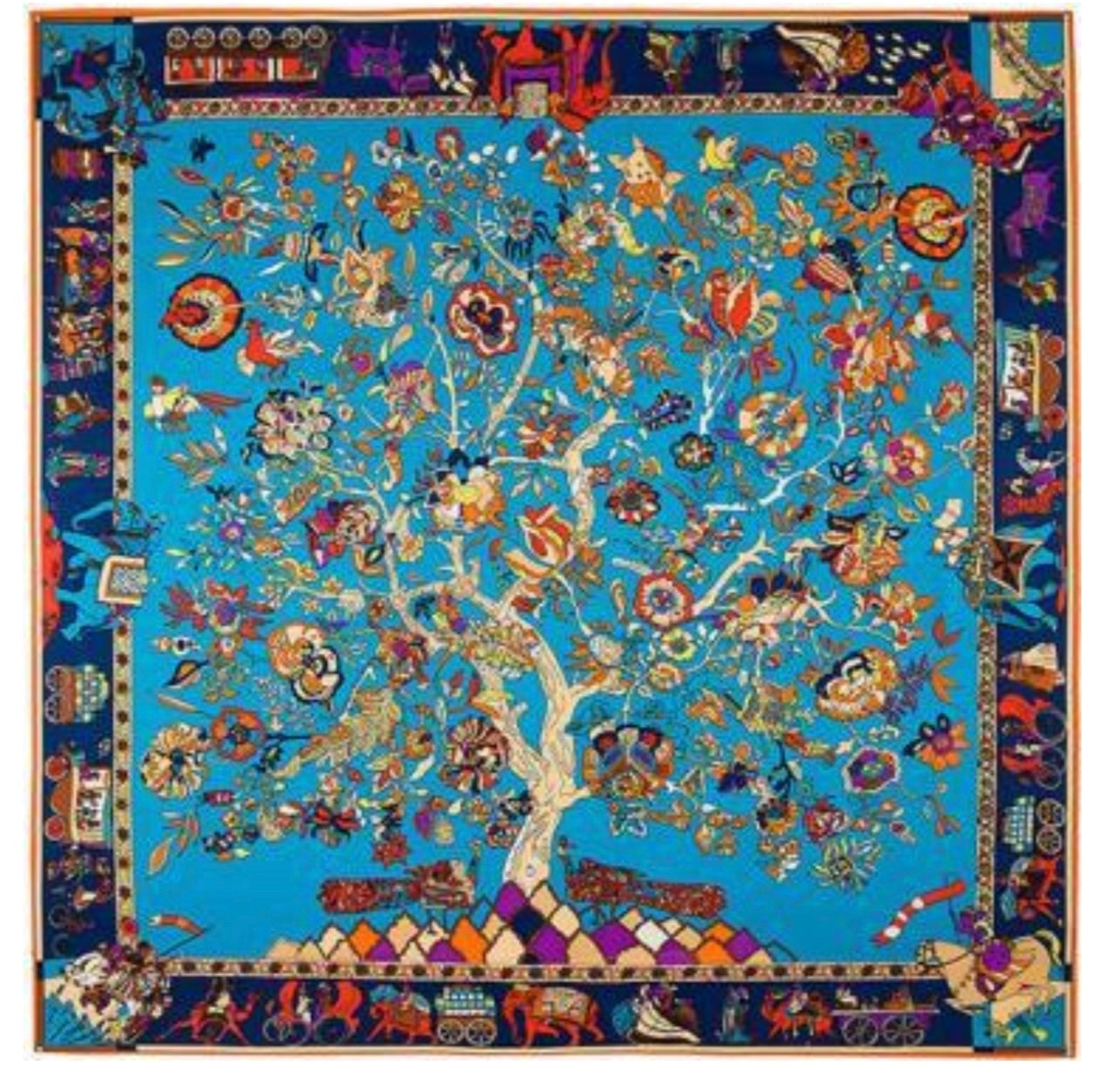 Beach Wrap - Blue Tree. (130x130)
