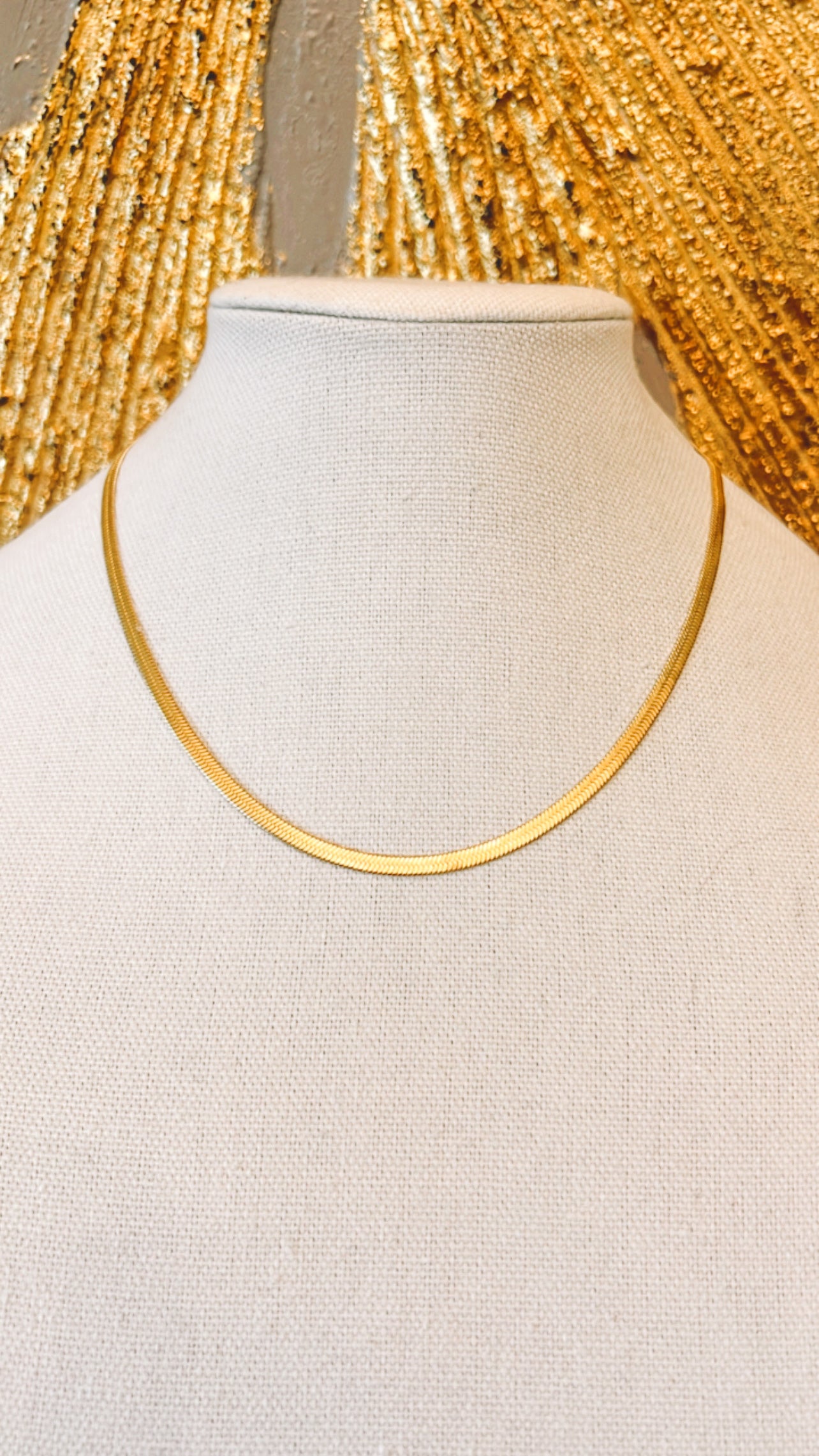 Snake Gold Long Necklace 18”+2”