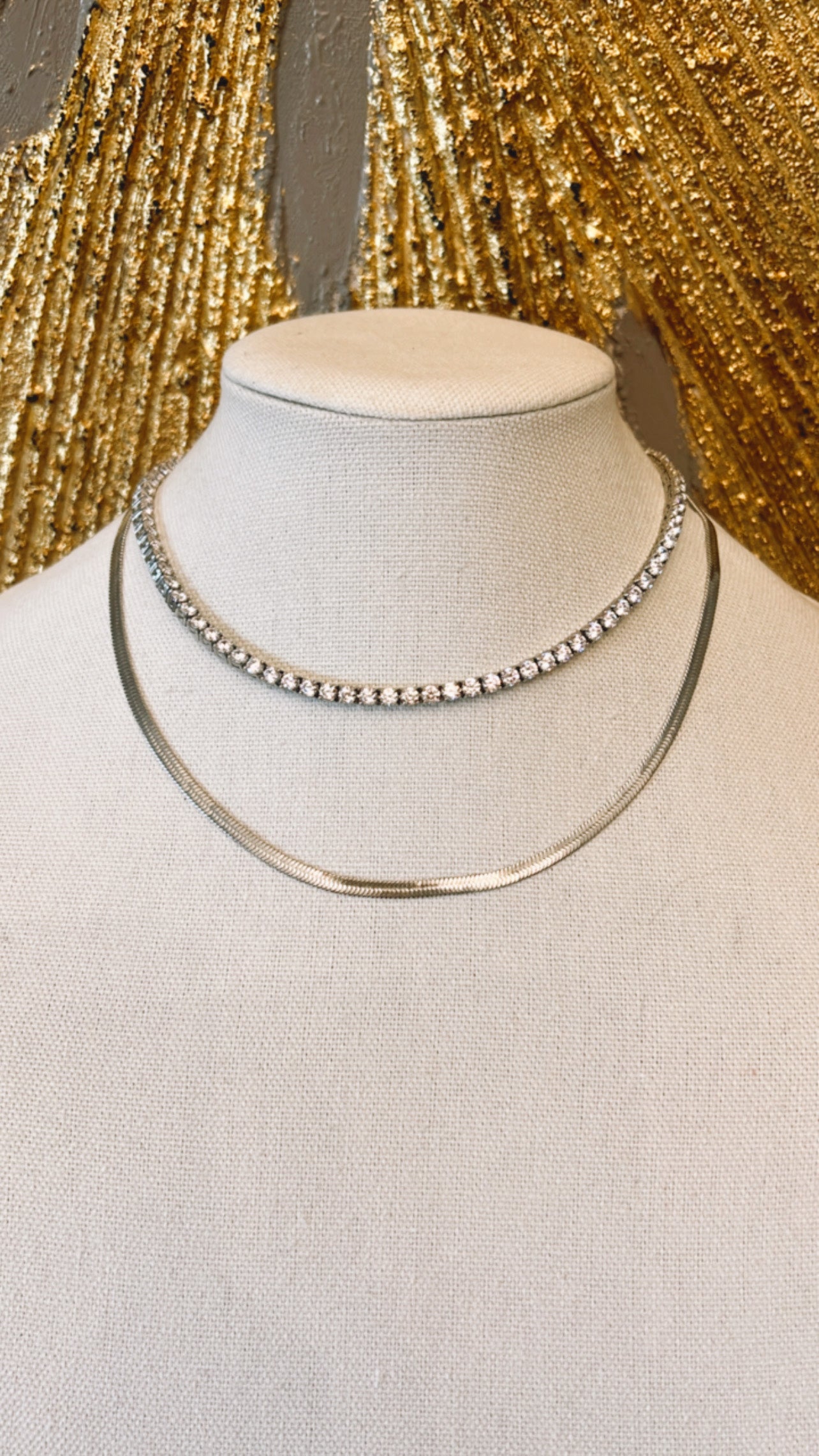 Snake Silver Long Necklace 18” + 2”