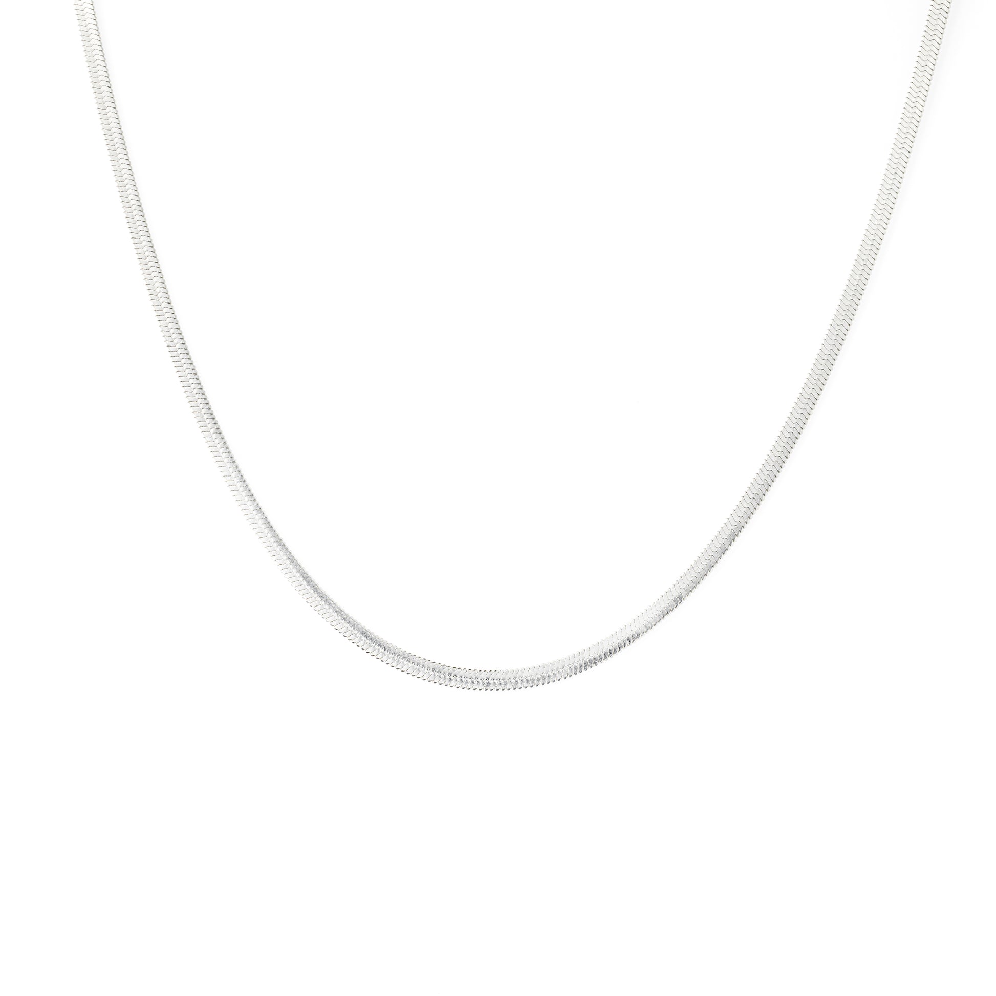 Snake Silver Long Necklace 18” + 2”